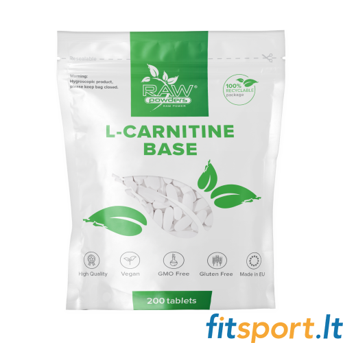 Raw Powders L-karnitino bazė (1000 mg 200 tablečių) 